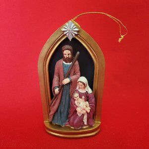 Nativity Holy Family Sculpture Hanging Christmas Ornament